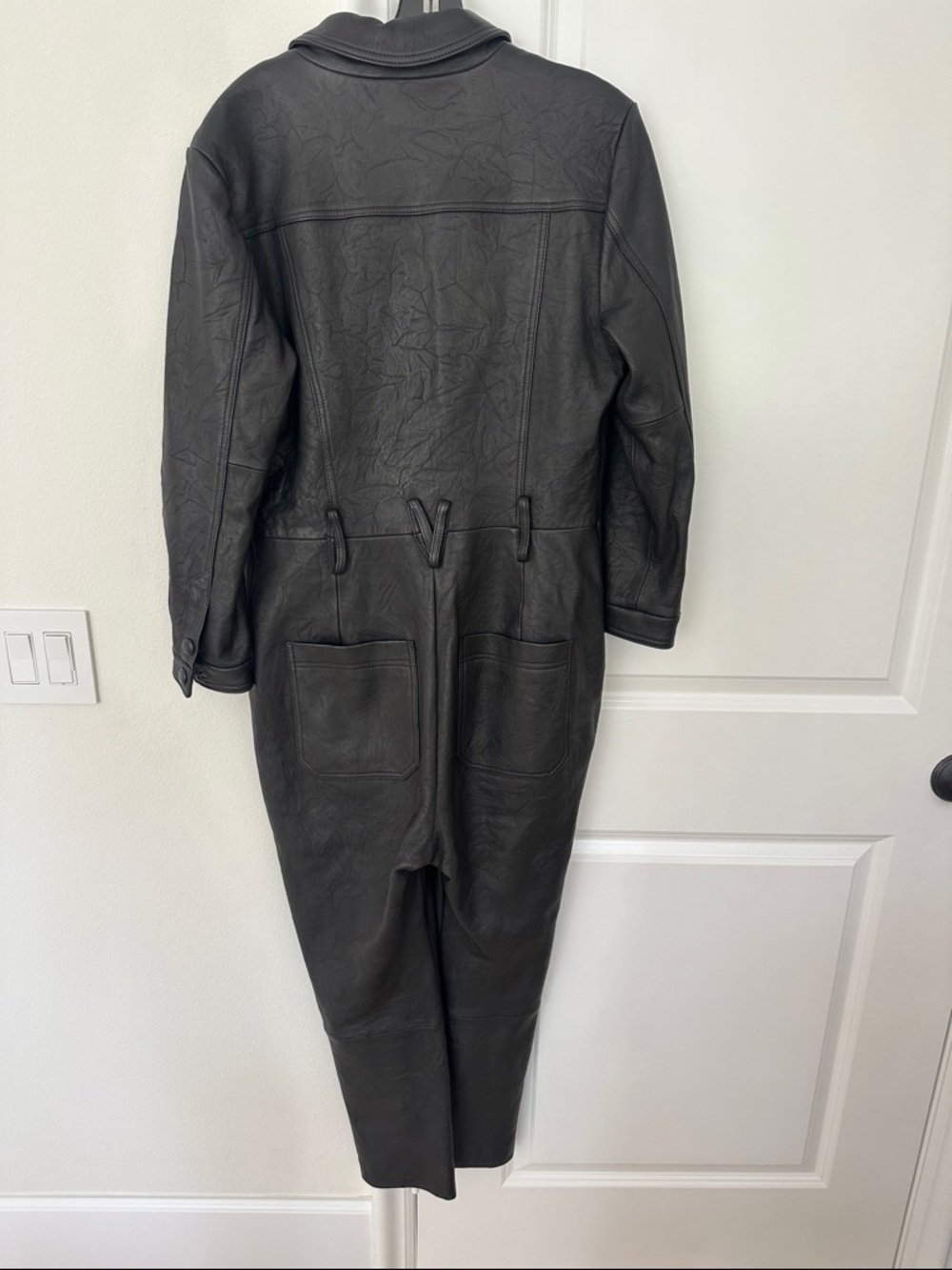 Veronica Beard Black Leather Jumpsuit - Picture 7 of 11
